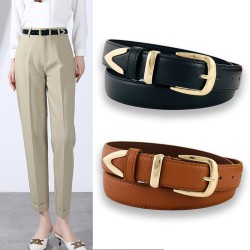 ( black)lady belt retro blackins wind gold buckle Cowboy belt style all-Purpos..