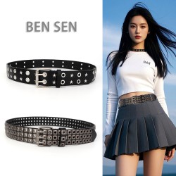 ( black) eyes belt woman occidental style Rivet all-Purpose lady belt punk Dou..
