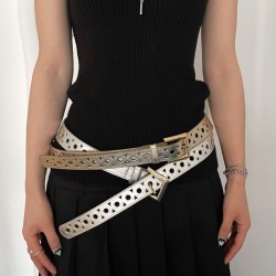 (Gold) spring punk windyk surface hollow belt woman Cowboy belt belt