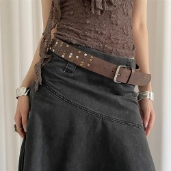 ( black)retro color Rivet belt woman summer fashion head punk wind collocation..