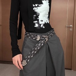 ( black)retro Cowboy belt woman personalityyk wind Cowboy belt ornament belt