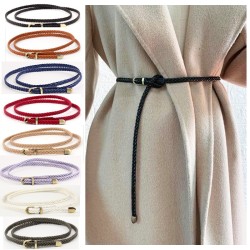 ( black) weave belt woman buckle retro leisure all-Purpose belt lady rope orna..