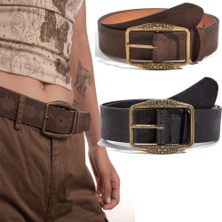 ( black) color retro belt Embossing all-Purpose lady belt Cowboy belt