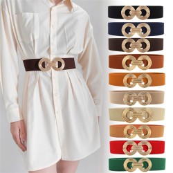 ( black)Tightness belt lady autumn geometry Metal buckle all-Purpose Girdle bl..