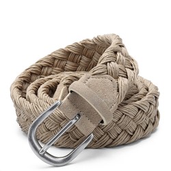 ( Beige)velvet leather weave belt color neutral rope cotton rope weave belt be..