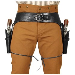 (VKDBK( black) medium retro leather Girdle belt Doublecoslay