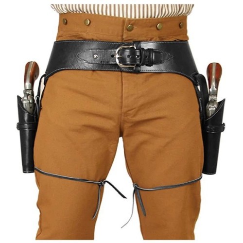 (VKDBK( black) medium retro leather Girdle belt Doublecoslay