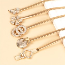 (Gold) fashion Metal belt lady elasticity Tightness bow all-Purpose ornament c..