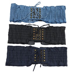 ( black)Girdle woman style high jean Rivet accessories Tightness belt woman al..