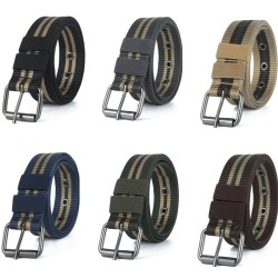 ( black stripe)belt man leisure all-Purpose buckle Nylon belt eyes Stripe clot..