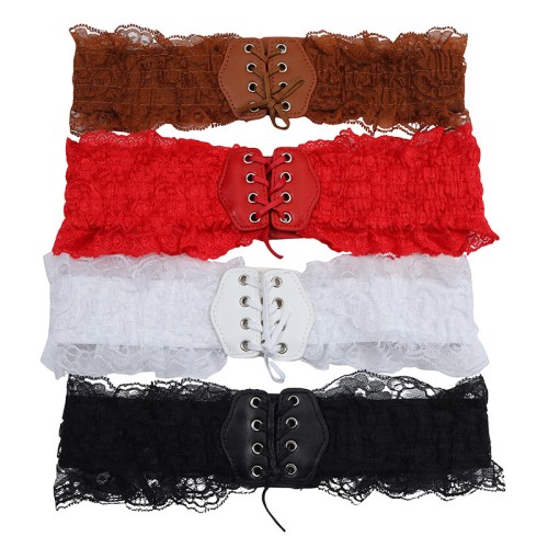 ( black)occidental style wind Girdle woman style high lace flower Tightness belt all-Purpose ornament woman Girdle