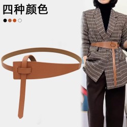 (A  black)Girdle lady ornament sweater Suit width belt big Dress Waist retract..