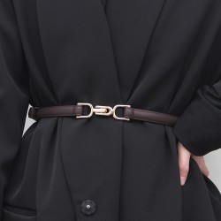 (A   black) belt woman buckle ornament Suit brief belt sweater Waist retractio..