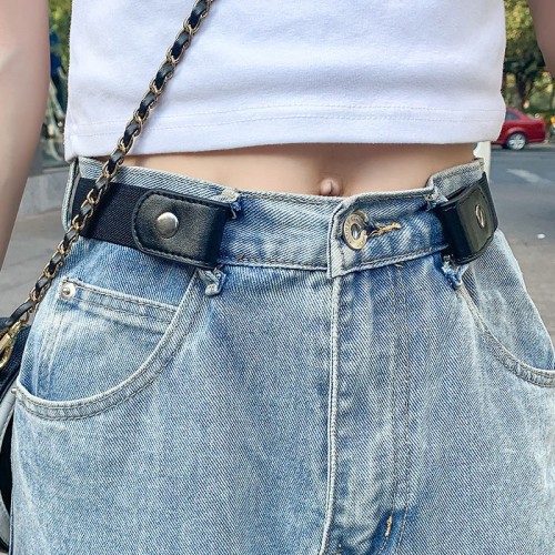 ( black) belt invisible lady Seamless all-Purpose elasticity belt Tightness Cowboy women dress belt