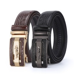 (ZD Silver) leisure man crocodile belt personality style Alloy buckle belt