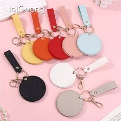 ( yellow)Roundu leather cortex samll pendant key buckle