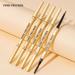 ( 1  black)Waterproof authentic Double head triangle head samll gold eyebrow p..
