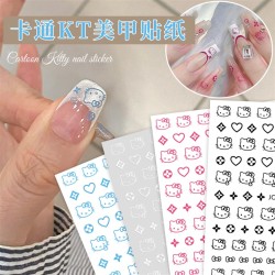 ( whiteKTWG2481  1) nail painting cat lovelyins wind cartoon star cat glue Nai..