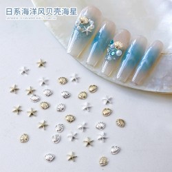 (HJ 1 33)summer day wind nail painting Alloy Metal gold silver color pure colo..