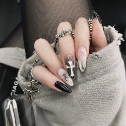(HJ  479) retro nail painting diamond cross lion head ornament
