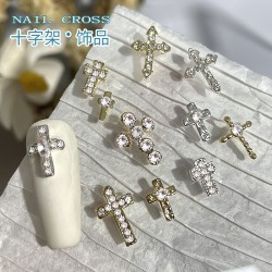 (ZS 1218) new nail painting Alloy cross  brief collocation Alloy cross ornamen..
