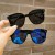 ( while frame gray  Lens )samll three children sunglass samll Sunglasses anti-ultraviolet fashion high sunglass