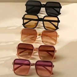 ( purple frame  tea  Lens )fashion Sunglasses woman square sunglass all-Purposens brief classic sunglass