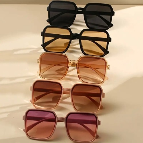 ( purple frame  tea  Lens )fashion Sunglasses woman square sunglass all-Purposens brief classic sunglass