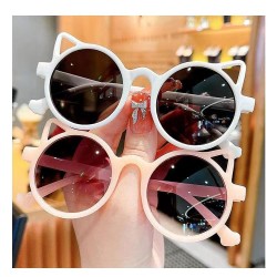 ( pink gray  Lens )Sunglasses children sunglass cat gradual change Sunglasses