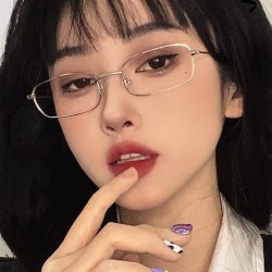 (Gold)dayns square personality retro Eyeglass frame gold samll retro woman