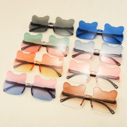 ( tea )cat children sunglass Sunglasses lovely cartoon children gradual change
