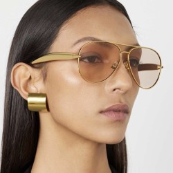 (C  gold frame  champagne) sunglass Metal retro Sunglasses high woman trend su..