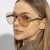 (C  gold frame  champagne) sunglass Metal retro Sunglasses high woman trend sunglass
