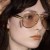 (C  gold frame  champagne) sunglass Metal retro Sunglasses high woman trend sunglass