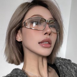 ( silver frame  Gradual change while )MetalY sunglass hollow woman occidental ..