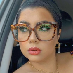 ( bright black while  Lens )square hollow spectacles Anti blue light Eyeglass frame occidental style Rice nailns