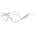 ( silver frame  while  Lens )samll style diamond Eyeglass frame fashion With diamond spectacles personality