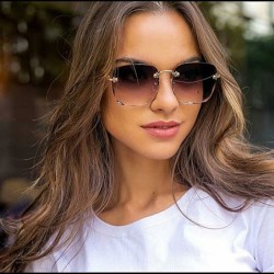 ( tea  Lens ) occidental style square sunglass fashion trend side cut Sunglass..