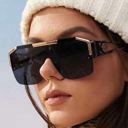 ( bright black gray  Lens ) sunglass occidental style trend Sunglasses woman p..