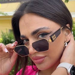 ( gold frame  gray  Lens )summer fashion polygon sunglass occidental style tre..