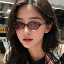 ( leopard print frame  purple  Lens ) style Round frame samll sunglass  brief ornament Sunglasses