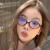 ( leopard print frame  purple  Lens ) style Round frame samll sunglass  brief ornament Sunglasses