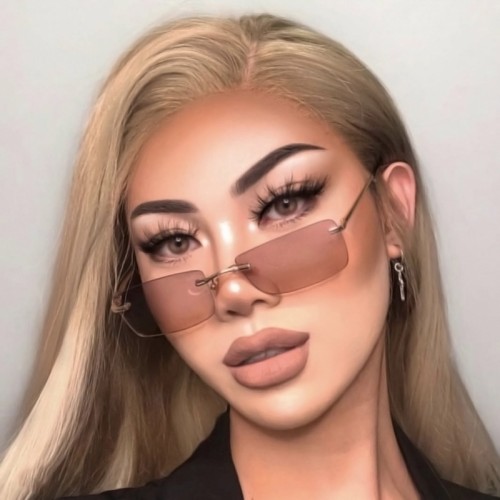 ( gold frame  gray  Lens ) sunglass woman square samll ocean Sunglassesns trend
