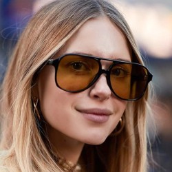 ( bright black Lens )occidental style trend retro Double sunglassns ocean pers..