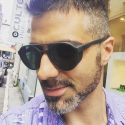 ( bright black gray  Lens )occidental styleP sunglass man retro Sunglasses Rou..