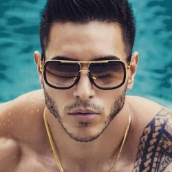 ( Black frame  gray  Lens )occidental style trend sunglass man Outdoor travel ..