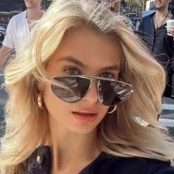 ( gold frame  gray  Lens ) occidental style fashion sunglass Metal polygon per..