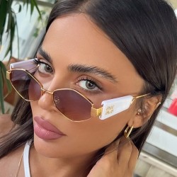( gold frame  gray  Lens )occidental style trend polygon sunglasssunglasses wo..