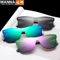 ( bright black gray  Lens )occidental style trend sunglass man Colorful Sungla..