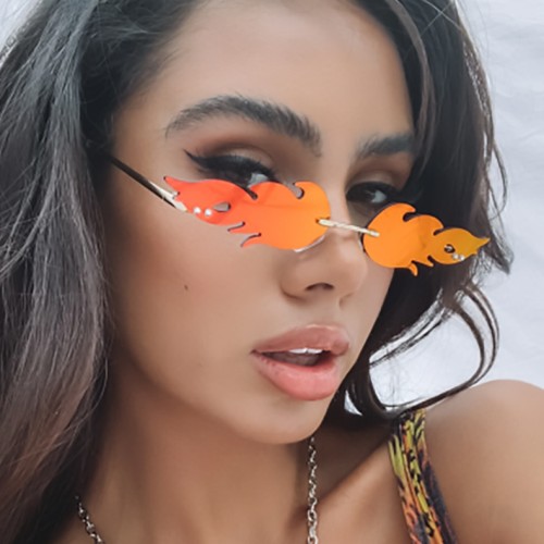 ( gold frame  while  Mercury )occidental style personality trend sunglass woman True membrane Colorful Sunglasses
